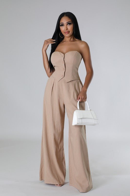 Taupe Stretch Pant Set - STYLED BY ALX COUTUREOutfit Sets