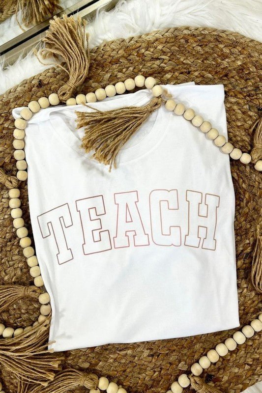 Teach Outline Graphic Tee - STYLED BY ALX COUTURETOPS