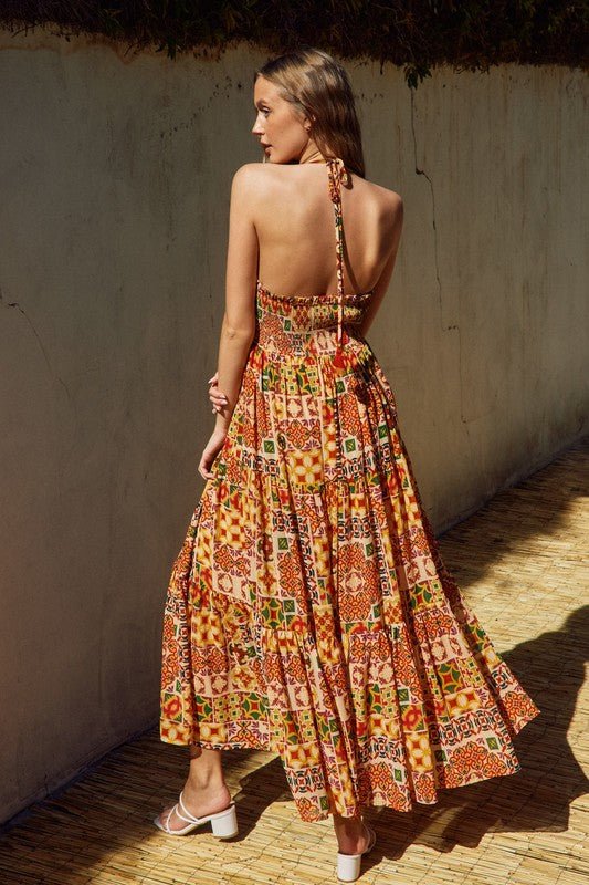 Tesserae Mossaic Open Back Maxi Dress *PRE* - STYLED BY ALX COUTUREDRESS