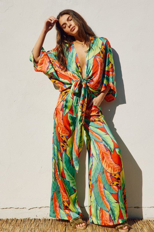 Tropical Macaw Wide Leg Pull On Pants *PRE* - STYLED BY ALX COUTUREPANTS