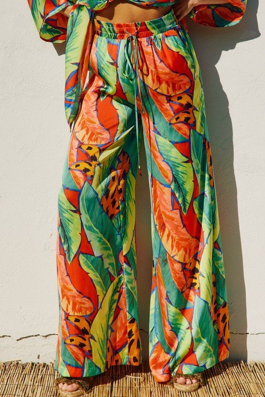 Tropical Macaw Wide Leg Pull On Pants *PRE* - STYLED BY ALX COUTUREPANTS