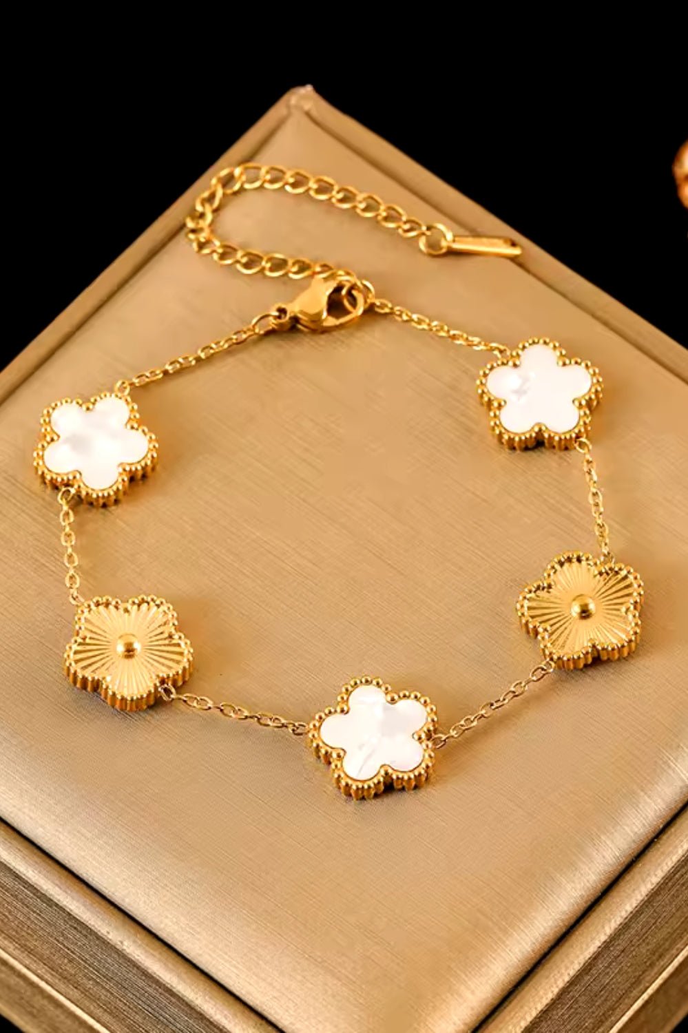 Two Tone Gold Flower Clover Bracelets - STYLED BY ALX COUTUREBRACELET