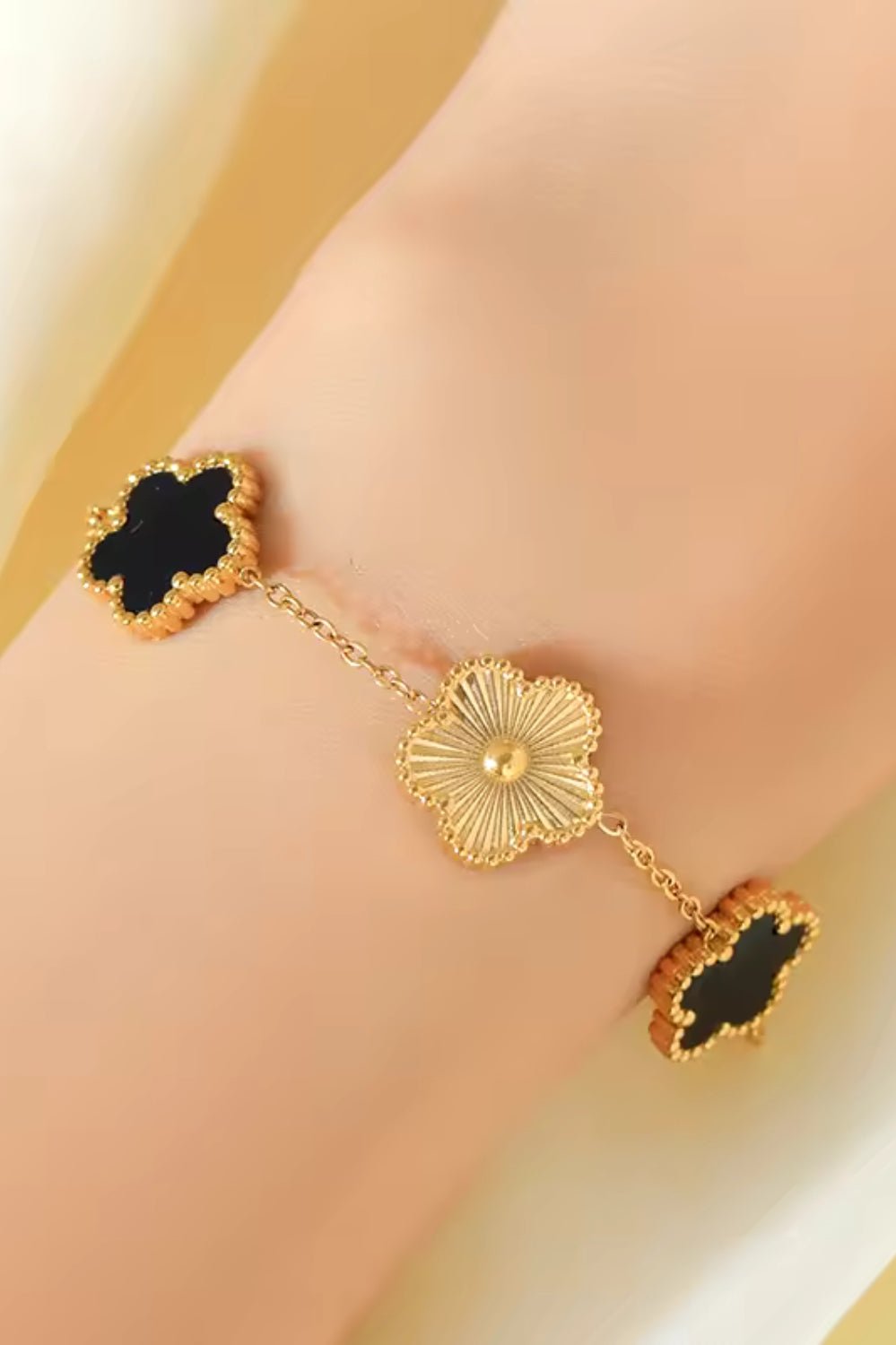 Two Tone Gold Flower Clover Bracelets - STYLED BY ALX COUTUREBRACELET