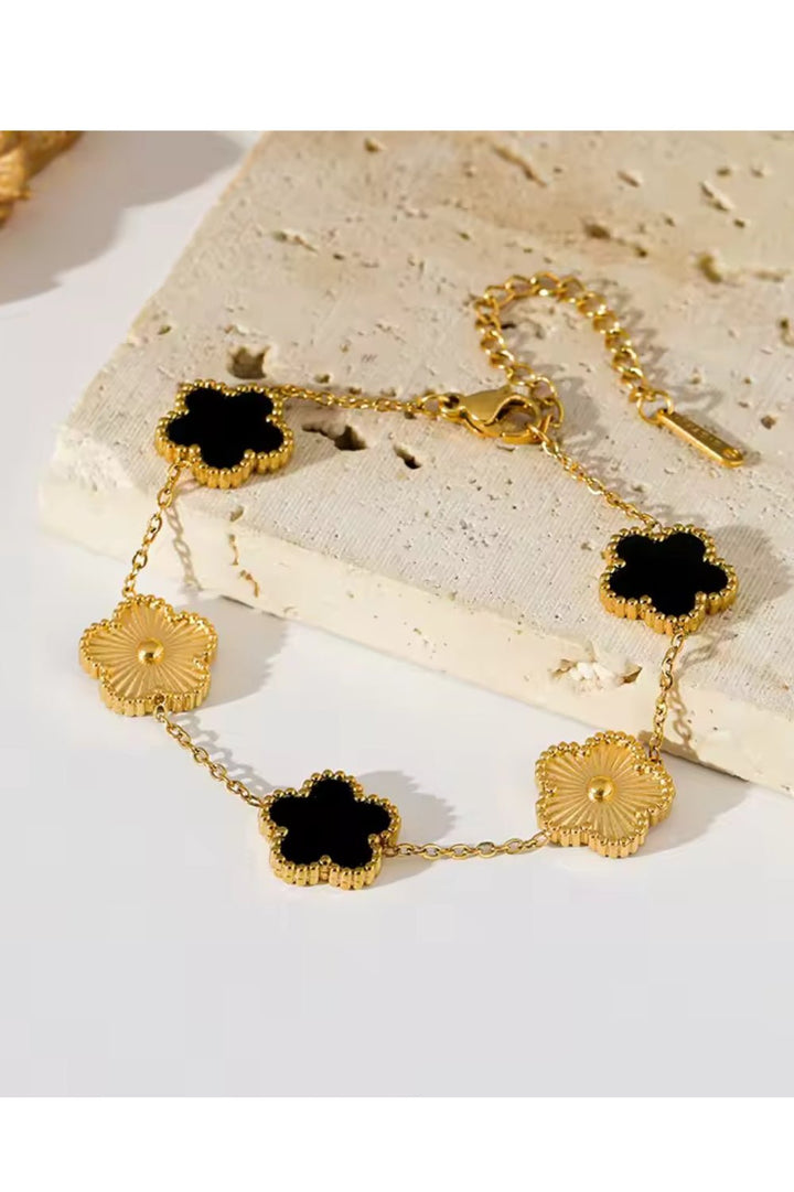 Two Tone Gold Flower Clover Bracelets - STYLED BY ALX COUTUREBRACELET