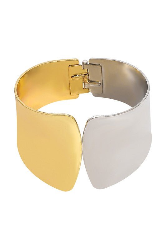 Two tone silver and gold cuff bracelet - STYLED BY ALX COUTUREBracelets