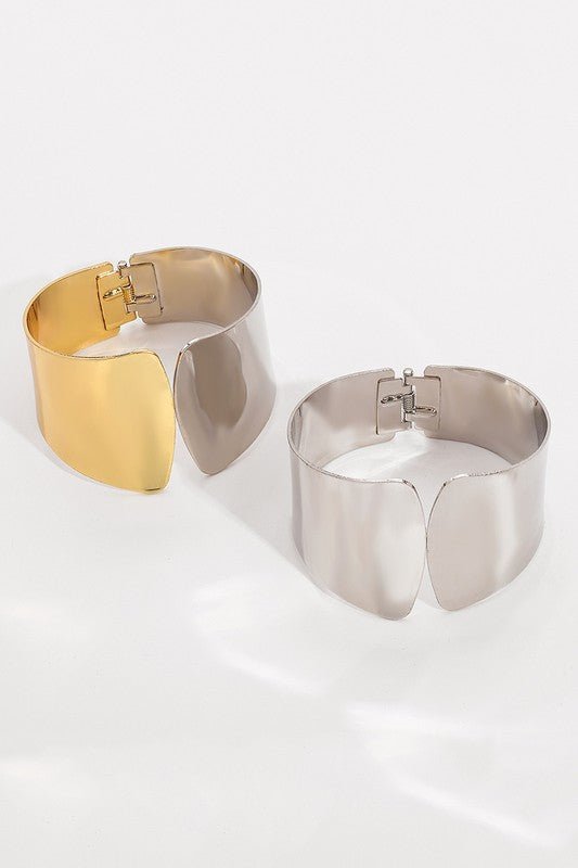 Two tone silver and gold cuff bracelet - STYLED BY ALX COUTUREBracelets