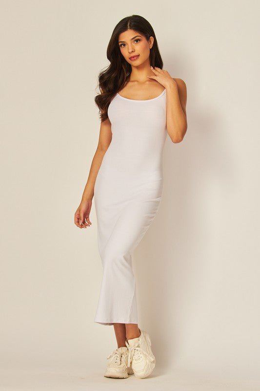 White Adjustable Strap Maxi Dress - STYLED BY ALX COUTUREDRESS