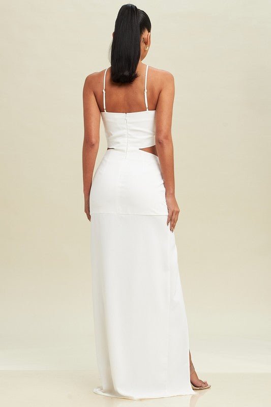 White Applique Cutout Dress - STYLED BY ALX COUTUREDRESS