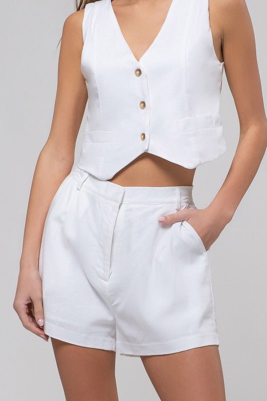White Bermuda Chino Shorts - STYLED BY ALX COUTURESHORTS