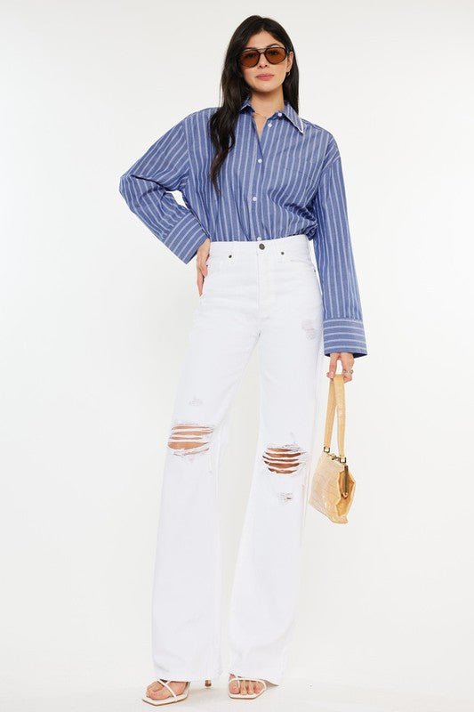 White High Rise Flare Jeans - STYLED BY ALX COUTUREPANTS