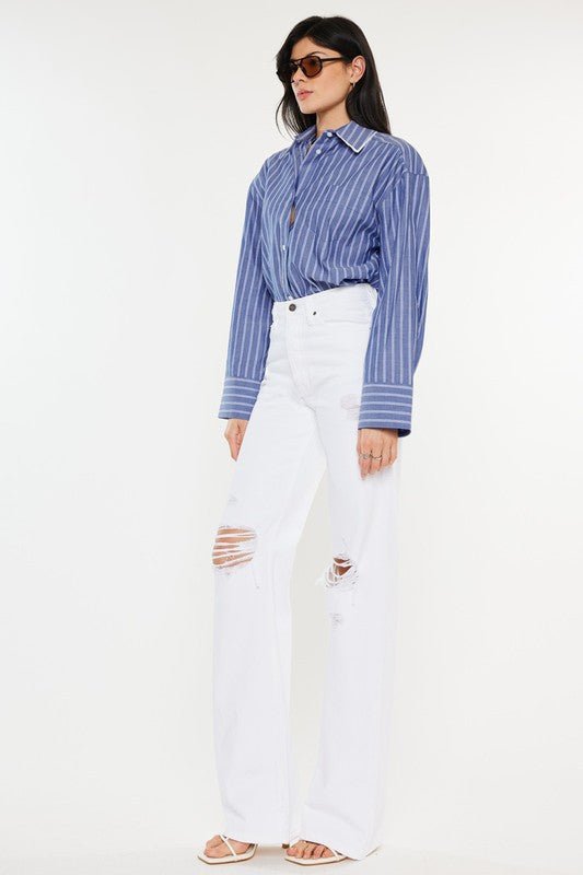 White High Rise Flare Jeans - STYLED BY ALX COUTUREPANTS