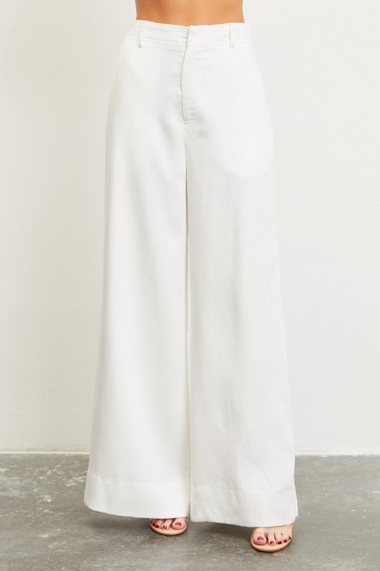 White High Waist Elastic Back Pants - STYLED BY ALX COUTUREPANTS