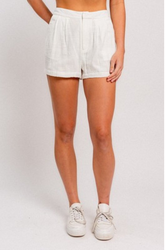 White High Waisted Linen Shorts *PRE* - STYLED BY ALX COUTURESHORTS