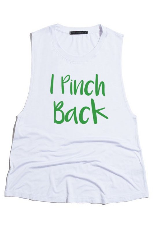 White I Pinch Back Muscle Shirt - STYLED BY ALX COUTUREShirts & Tops