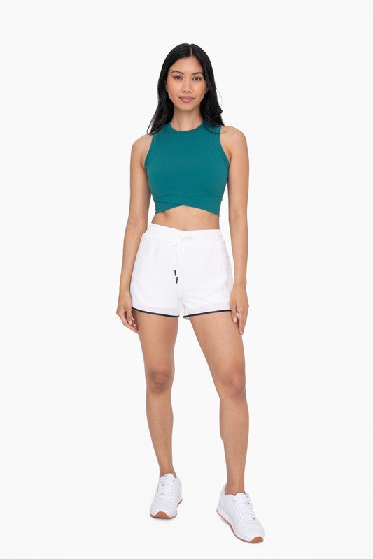 White Laser Cut Tennis Shorts - STYLED BY ALX COUTURESHORTS