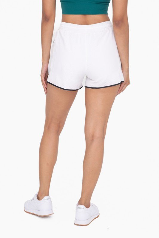 White Laser Cut Tennis Shorts - STYLED BY ALX COUTURESHORTS