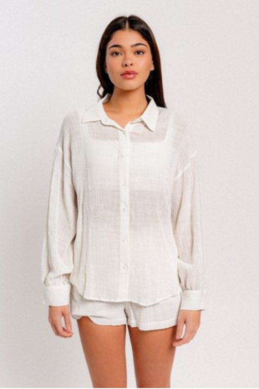 White Linen Balloon Oversized Shirt *PRE* - STYLED BY ALX COUTUREShirts & Tops