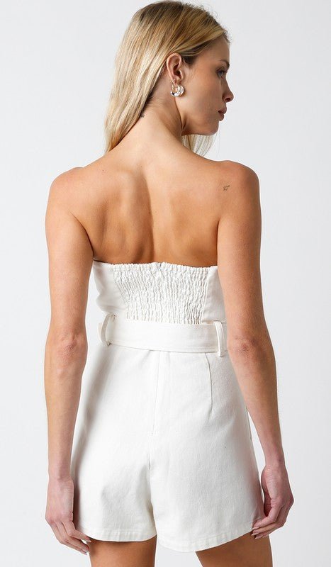 White Louise Romper - STYLED BY ALX COUTUREJumpsuits & Rompers
