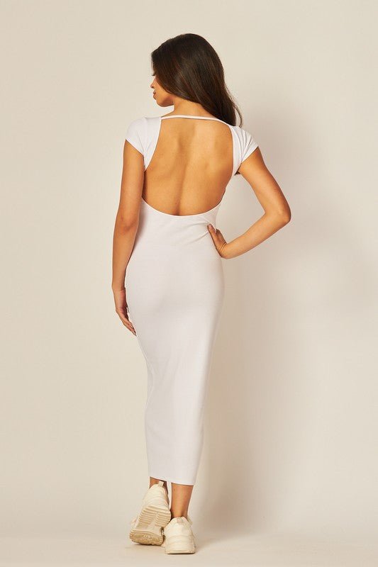 White Open Back Maxi Dress - STYLED BY ALX COUTUREDRESS