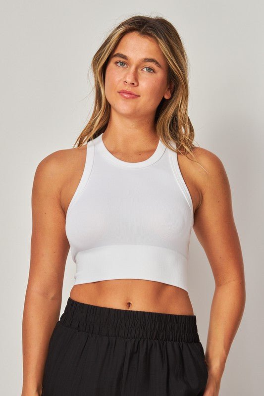 White Seamless High Neck Bra - STYLED BY ALX COUTUREShirts & Tops