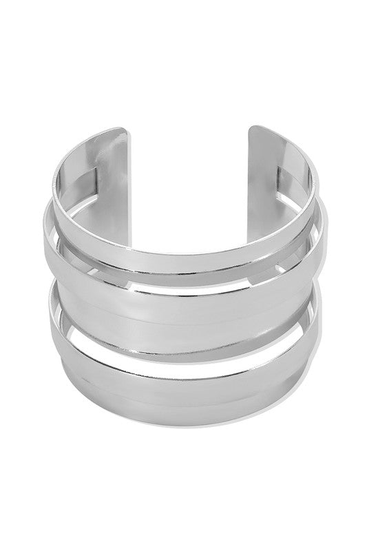 Wide Metal Hollow Out Cuff Bracelet - STYLED BY ALX COUTURE