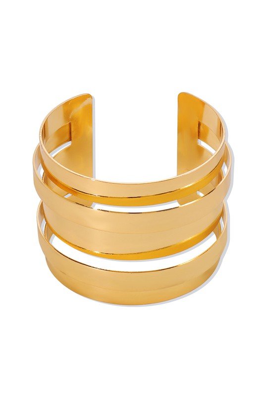 Wide Metal Hollow Out Cuff Bracelet - STYLED BY ALX COUTURE