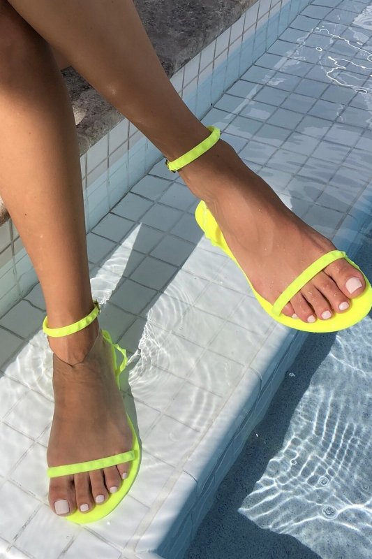 Women's Aria Neon Yellow Sandals - STYLED BY ALX COUTURESandals