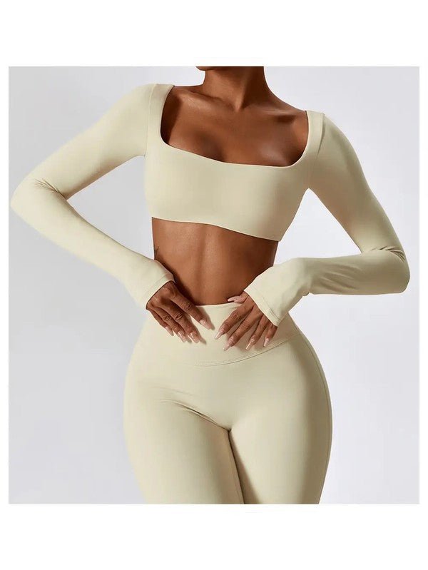 Long sleeve active crop top deals